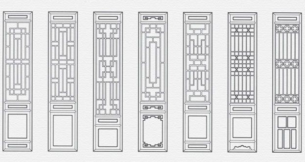 拱墅常用中式仿古花窗图案隔断设计图